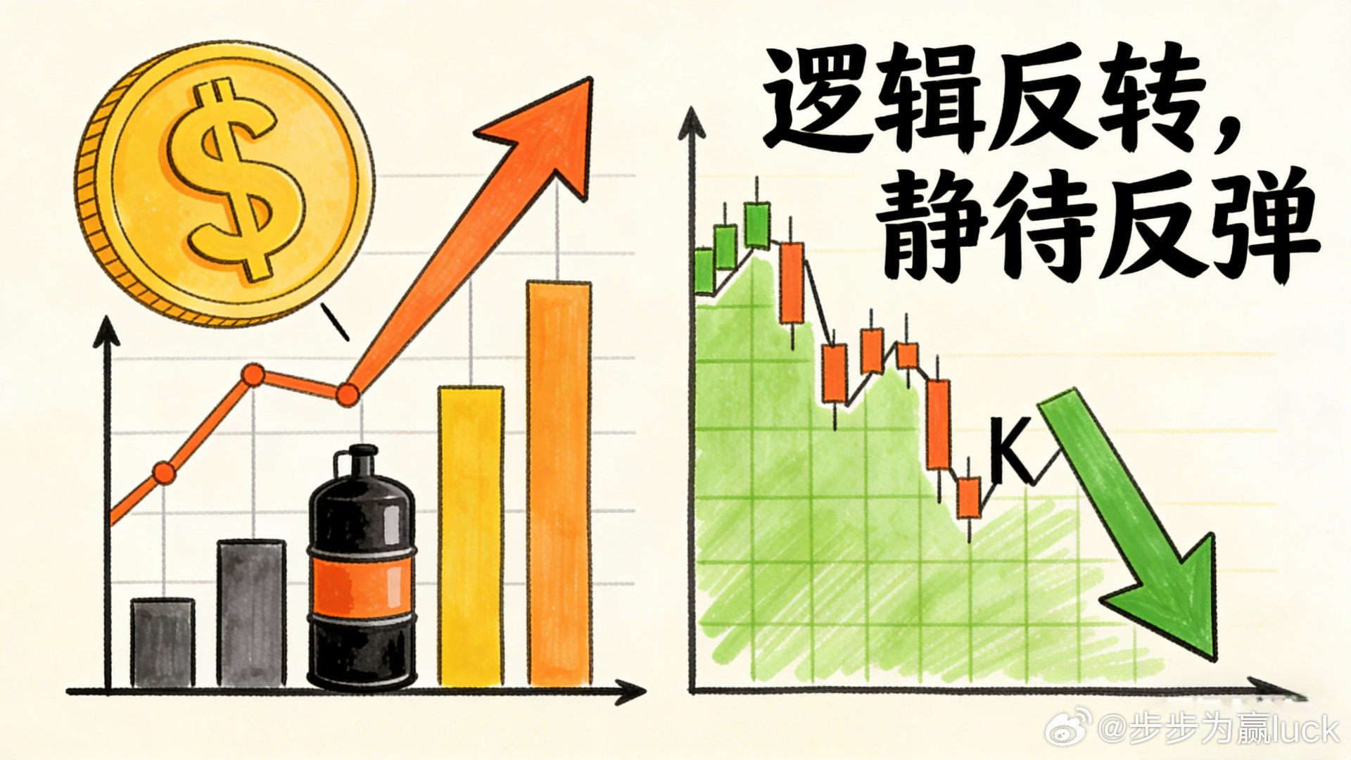 最近周期资源股为啥走得这么弱？其实原因特别简单：美元一直在涨，中东局势又紧张，油