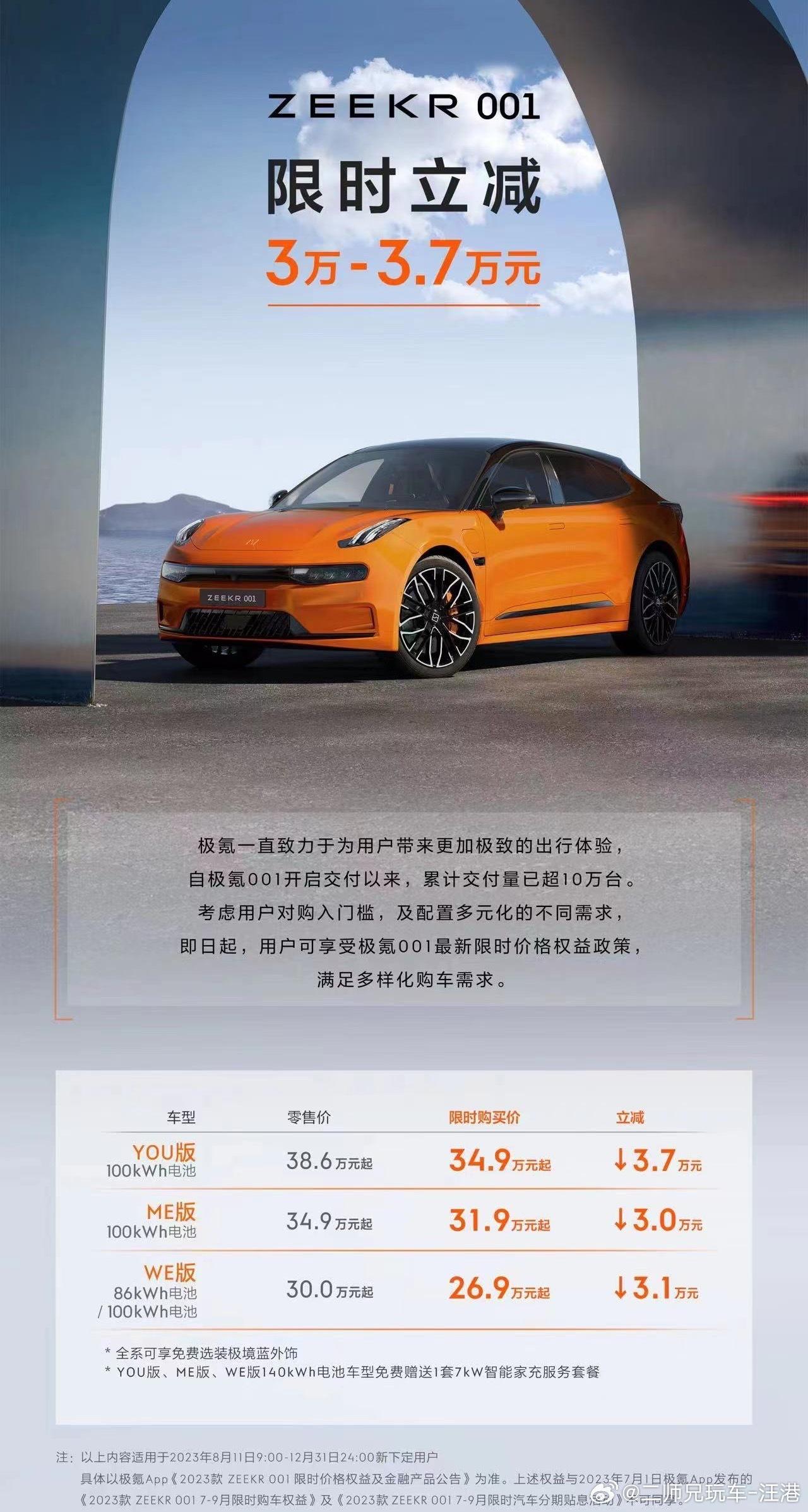 其实极氪001上市以来，在该级别纯电的市场表现是非常不错的，今年平均月销7800