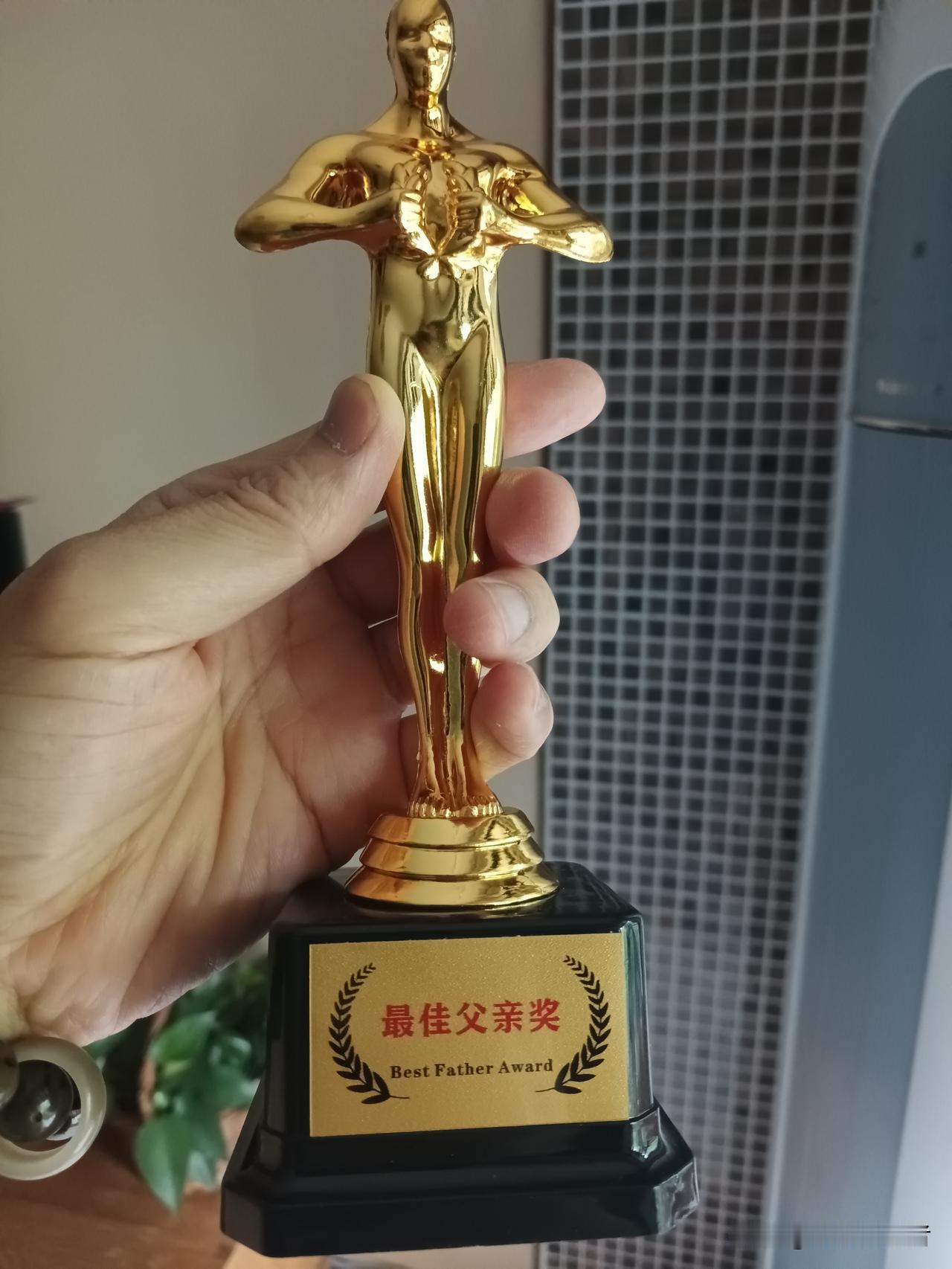 今天父亲节，收到孩子礼物。[抠鼻]总觉得哪里不对又说不出来？什么是最佳？和谁比？
