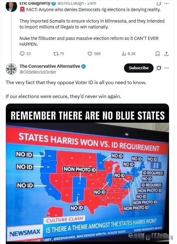 埃里克·多尔蒂：
任何否认民左党操纵选举的人，都是在否认现实。他们引入索马里人来