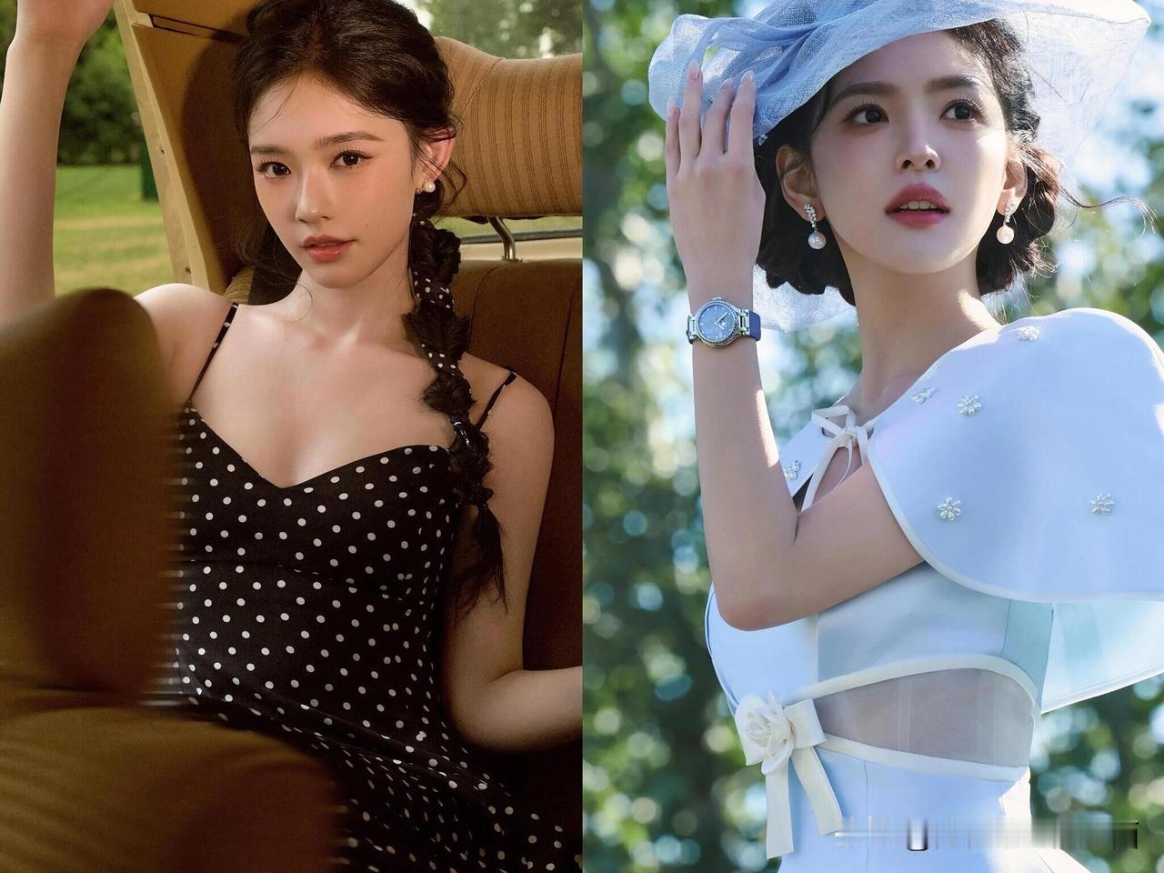 两位流量女明星的颜值比对，林允她的美貌真是名副其实，水汪汪的大眼睛，笑起来还很甜