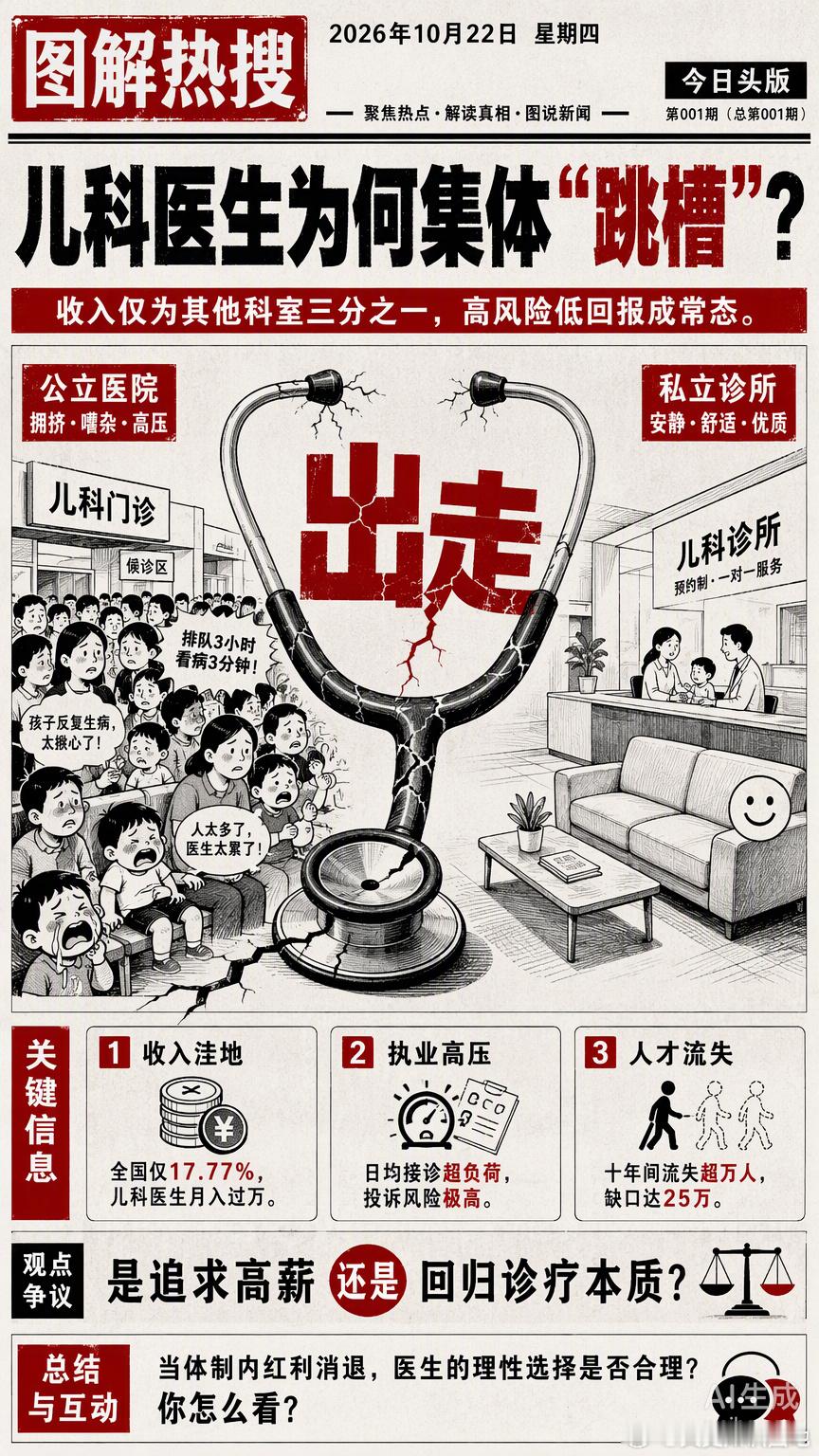 儿科医生的出走，像极了历史上那些在权力夹缝中求生的能臣。很多人把这看作简单的“跳
