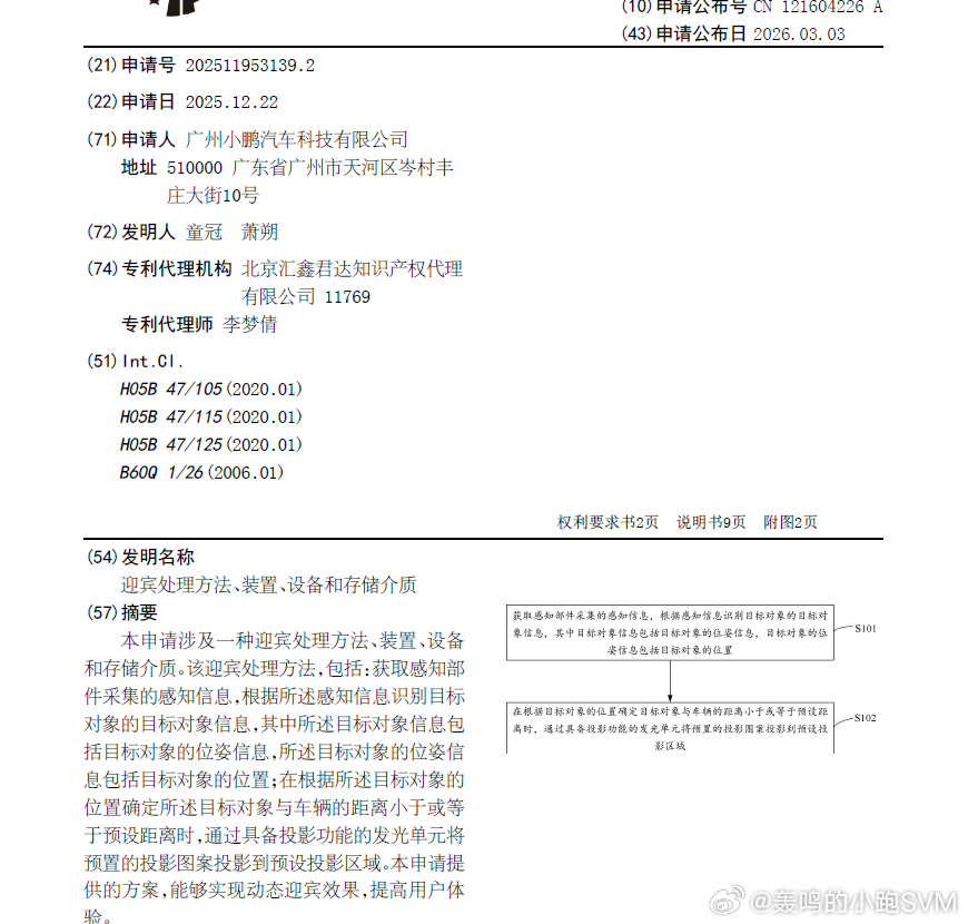 技术巡猎  小鹏汽车  迎宾处理方法、装置、设备和存储介质---传统的迎宾灯方案