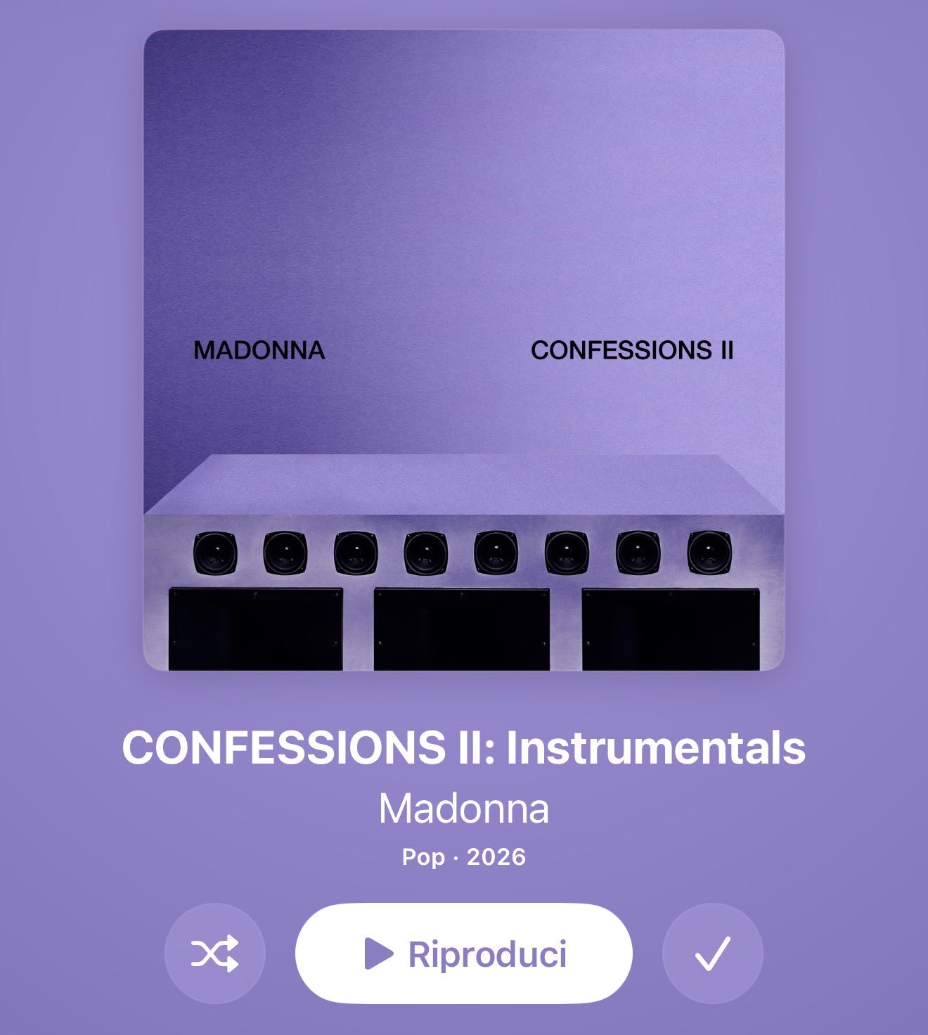 Madonna  CONFESSIONS II伴奏专辑已上架Apple Musi