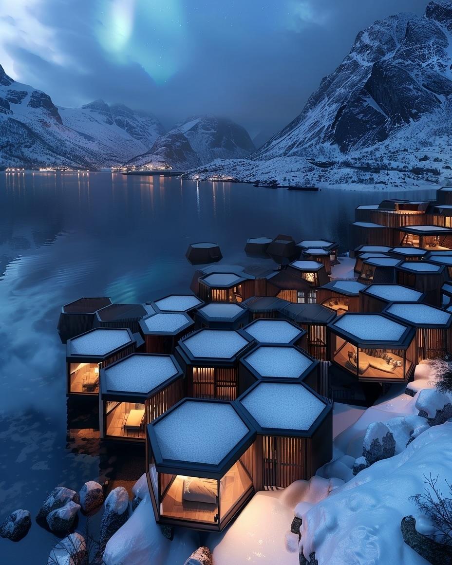 AI设计｜北极光蜂巢度假村。By archssence 北极光蜂巢度假...