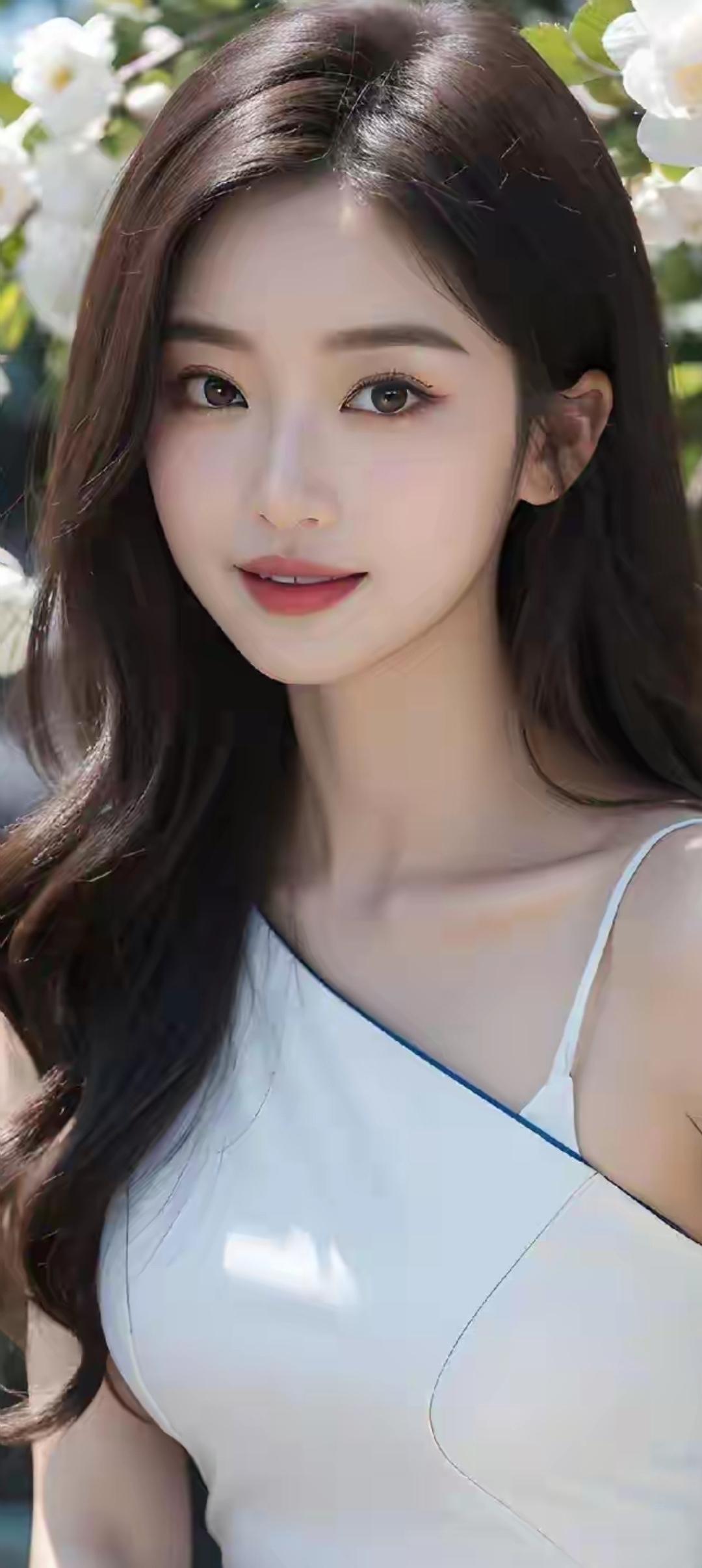 夏日清新少女，白裙飘飘，花海中的美丽瞬间。