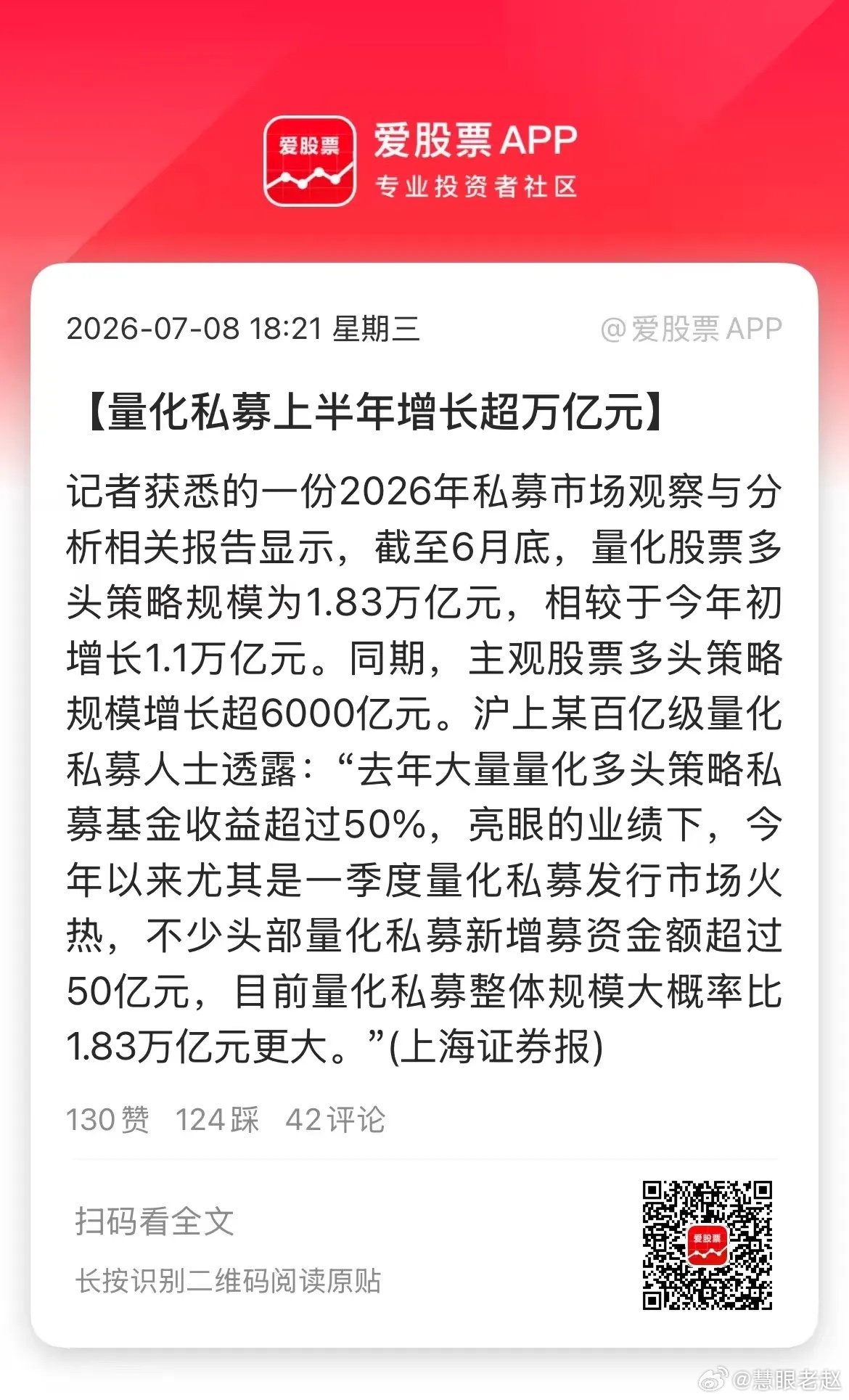 量化私募半年猛增超万亿，规模逼近1.83万亿 