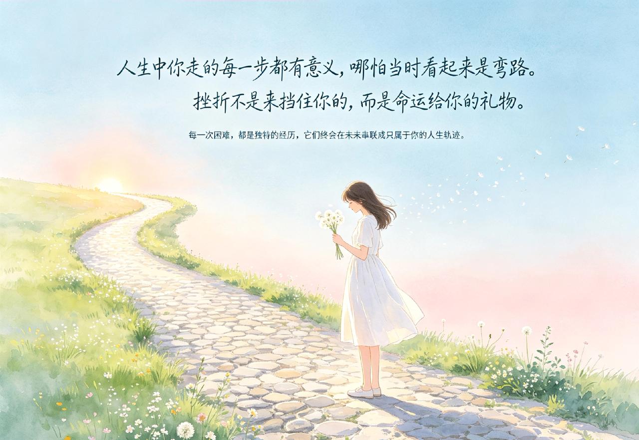 人生中你走的每一步都有意义，哪怕当时看起来是弯路。挫折不是来挡住你的，而是命运给