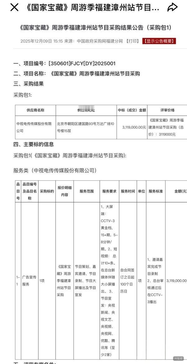 大家看看正常的综艺节目采购！有播出要求，档期要求，大小屏，短视频，播出平台！！最