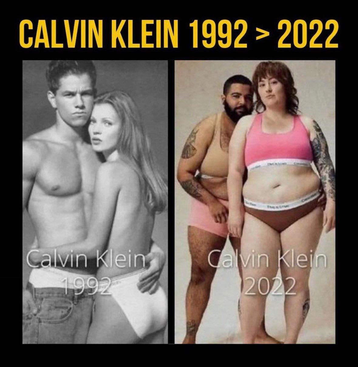 有美国人在网上发三十年前和现在的广告模特，质问美国会堕落到现在这个地步 ​​​