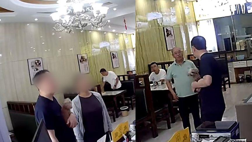 【子抱狗进店用餐被劝阻，指着7旬老人大骂威胁：你没狗命贵！】7月24日，内蒙古。