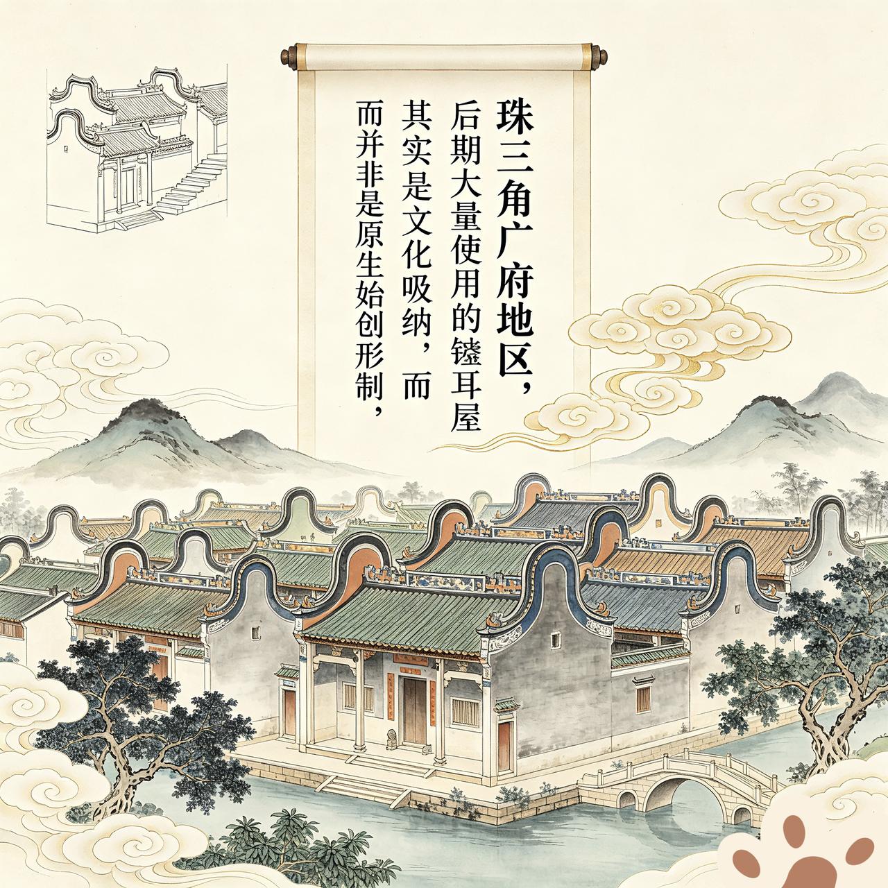 “镬耳山墙”，原本也仅仅只是五行山墙(封火墙)的其中一种（金式山墙）罢了。但珠三