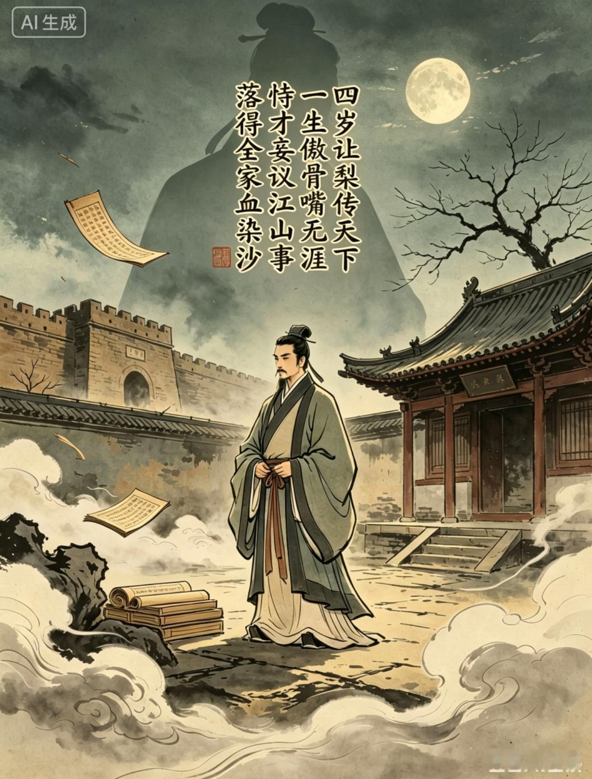 小故事
孔融之死

小时学过，
孔融让梨，
他才四岁，
非常懂事，
大梨留人，