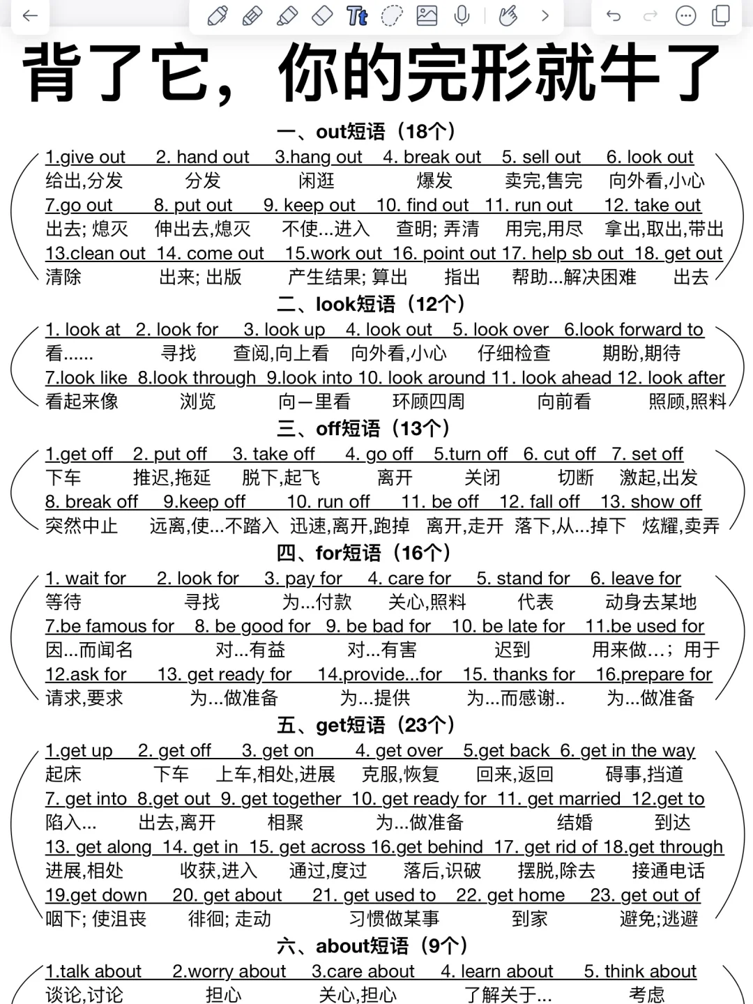 完形填空满分！背完闭眼选答案！英语稳上130+