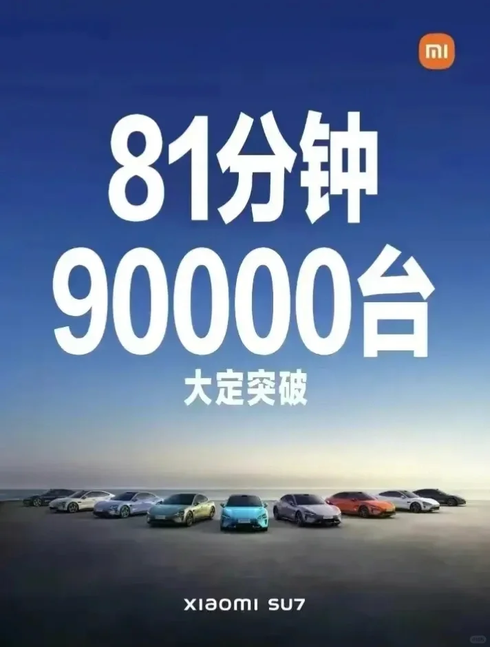 小米：24小时大订90000台，
比亚迪：3天气订单20000台，
为什么很多人...