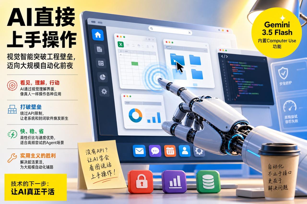 【Google的暴力美学：让AI像人一样“硬控”电脑】

Gemini 3.5 