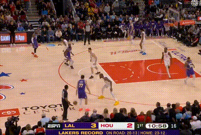 申京防出来了，艾顿顺下空接湖人vs火箭