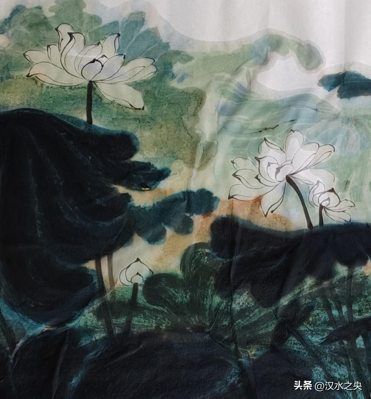雨中莲塘