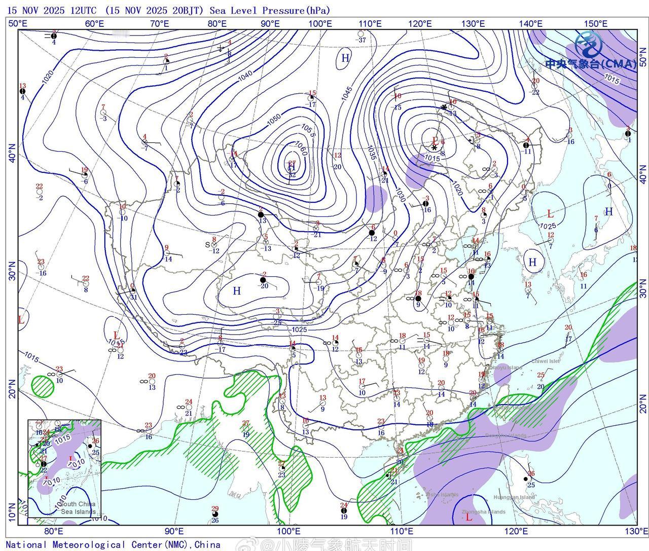 【冷空气动态2025年总第8期】今天20时，冷空气“胖头鱼”（寒潮级）的冷高中心