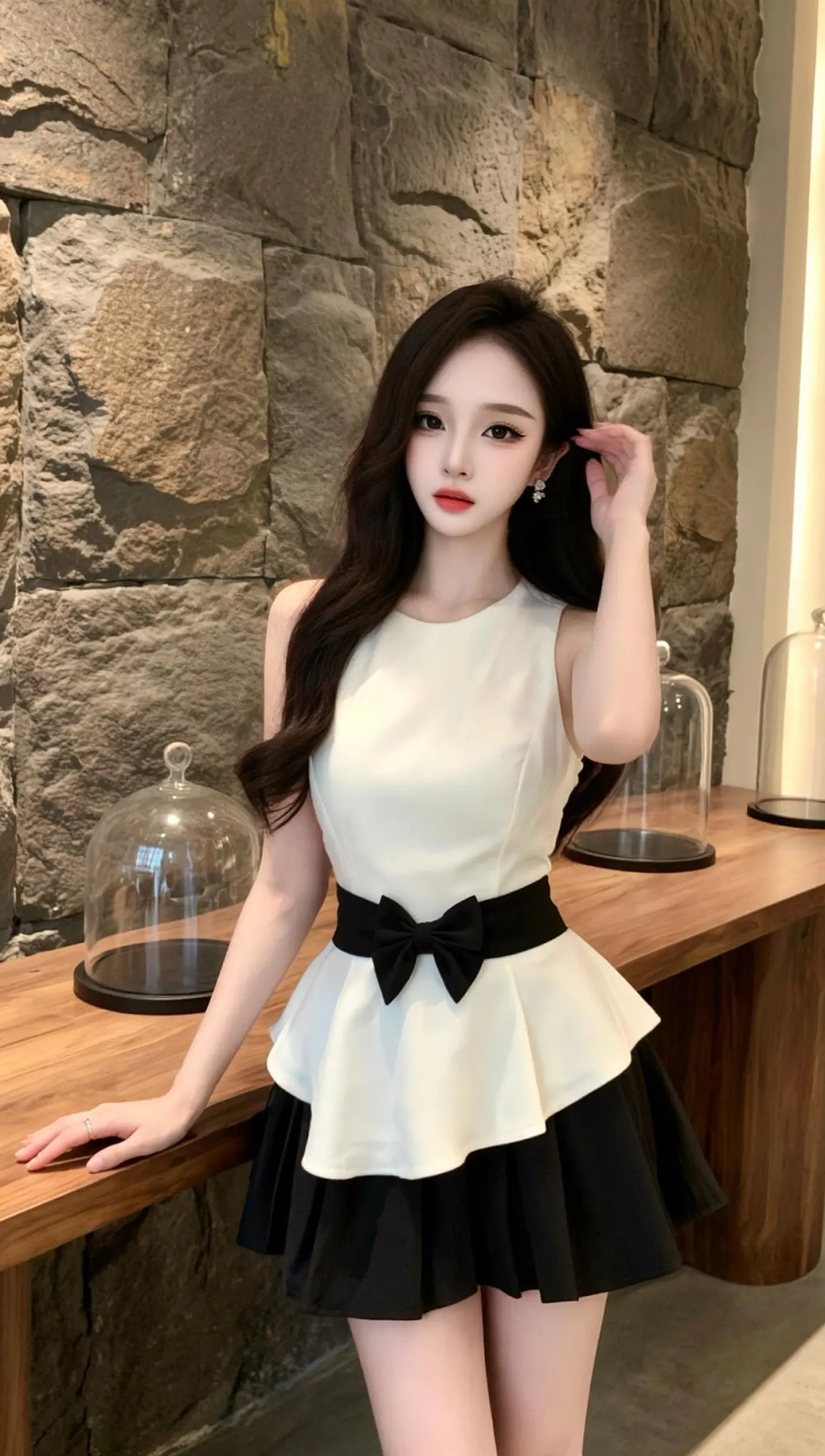 无袖连衣裙 地理水平互动式提问 ootd女生穿搭御姐 今日份高智感lo...