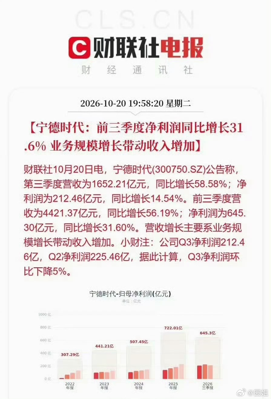 #宁德时代三季报净利645亿#这几年新能源崛起，不过这么多车企赚的可能还没宁德多