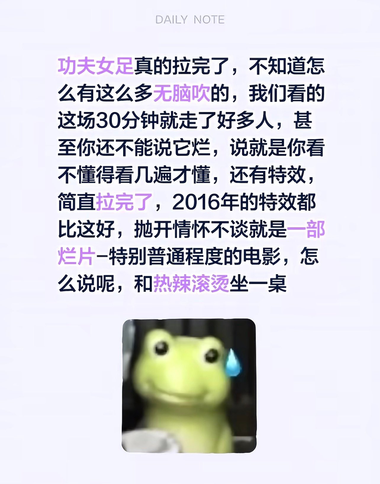 有没有看过功夫女足的，讲一下 