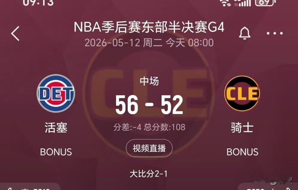 半场战罢，骑士依旧落后4分，看得人真憋屈。
 
活塞今天失误明明不少，可骑士完全