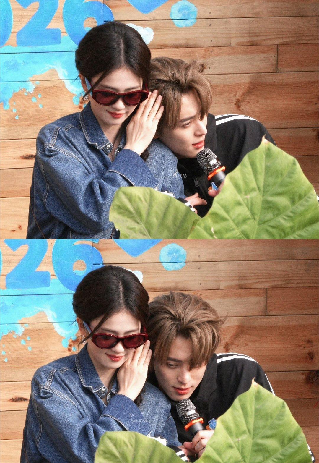 刚刷到王鹤棣靠白鹿肩上的路透，

我手里的奶茶差点洒了！

1月23号在海南儋州