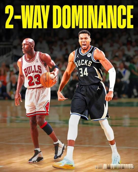 乔丹和字母哥成为NBA历史唯2做到是MVP、年度最佳防守球员和 7 次入选 NB
