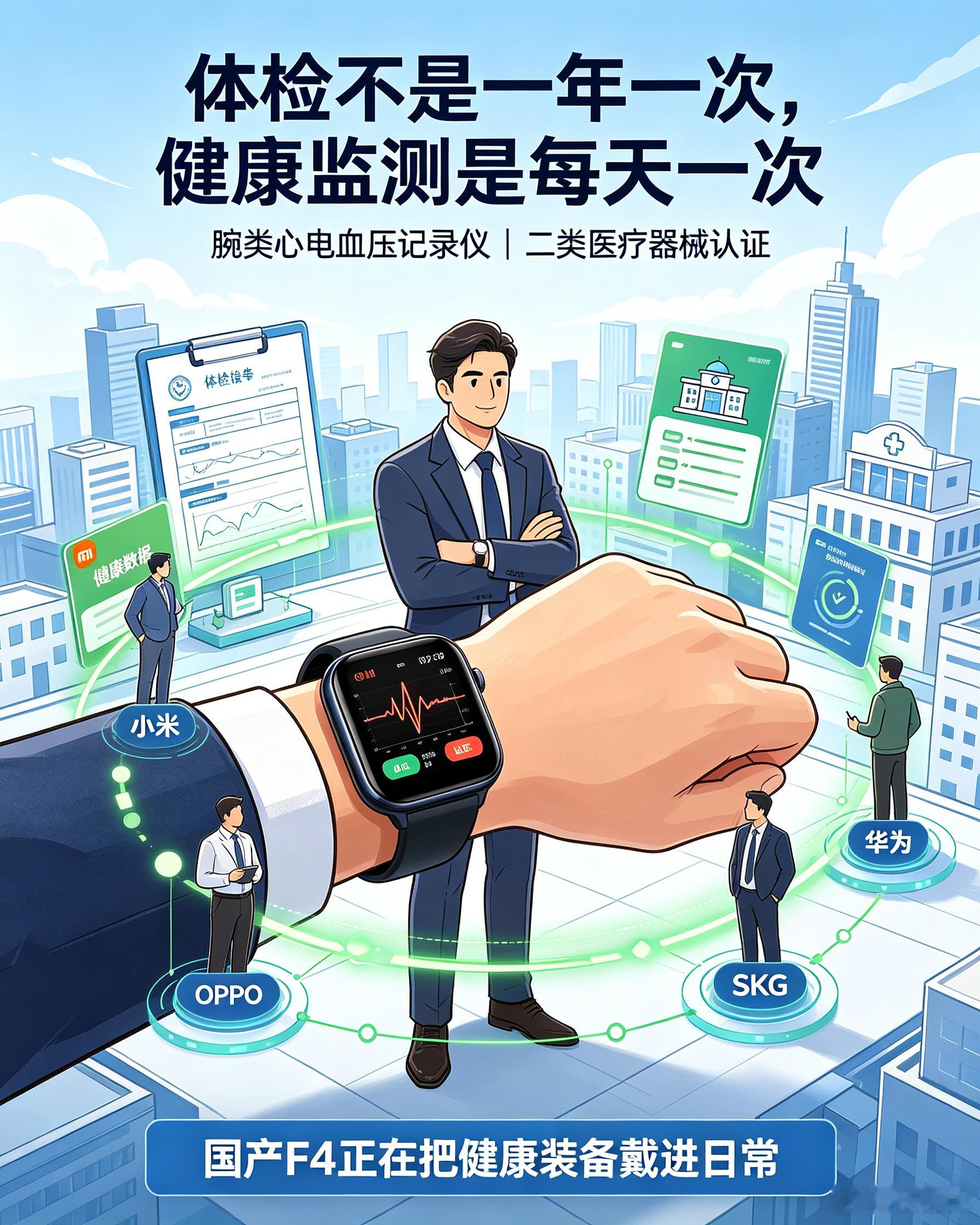 华为、小米、OPPO、SKG的穿戴设备中都有国家二类医疗器械认证的产品。今年SK