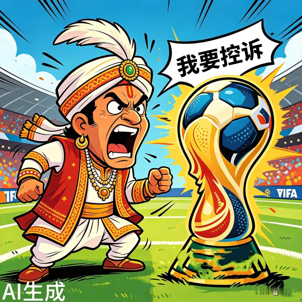 【印度VS国际足联】
（一）
【印度】强烈控诉FIFA 对印度的歧视！
【FIF