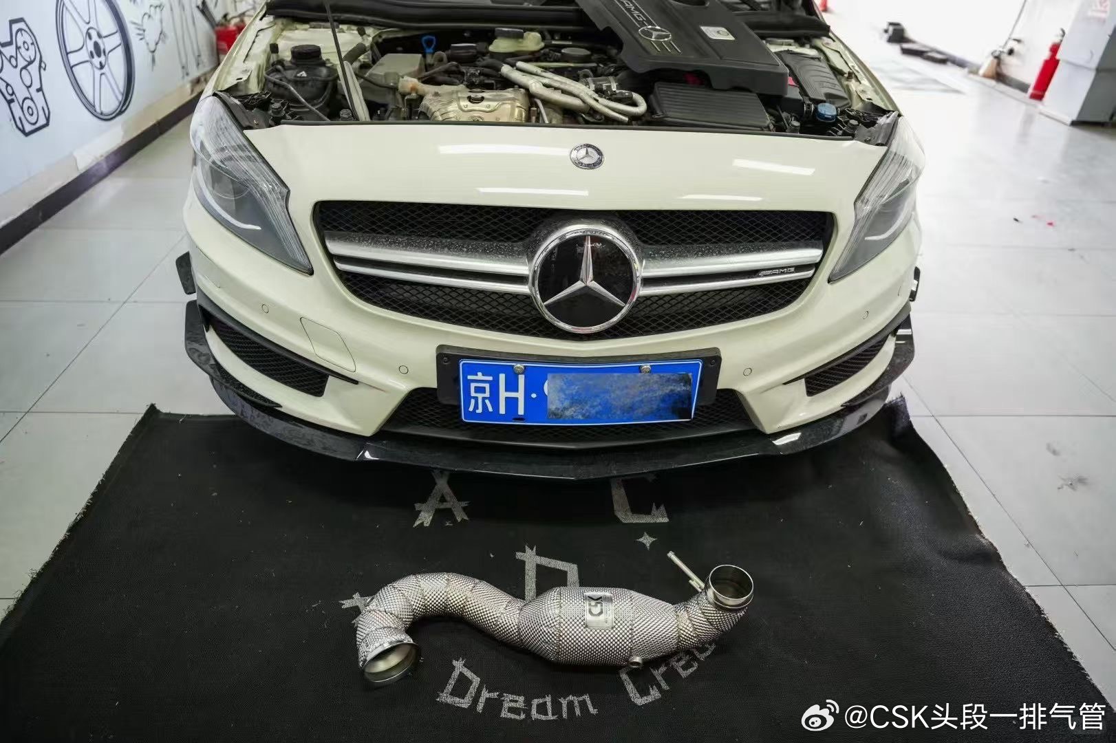W176 AMG 奔驰A45 2.0T 升级CSK隔热头段200目，奏响动力与声
