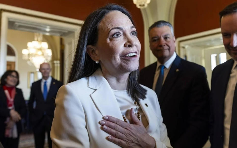 【#委反对派领袖马查多诺奖奖章已送给特朗普# 】当地时间1月15日，委内瑞拉反对