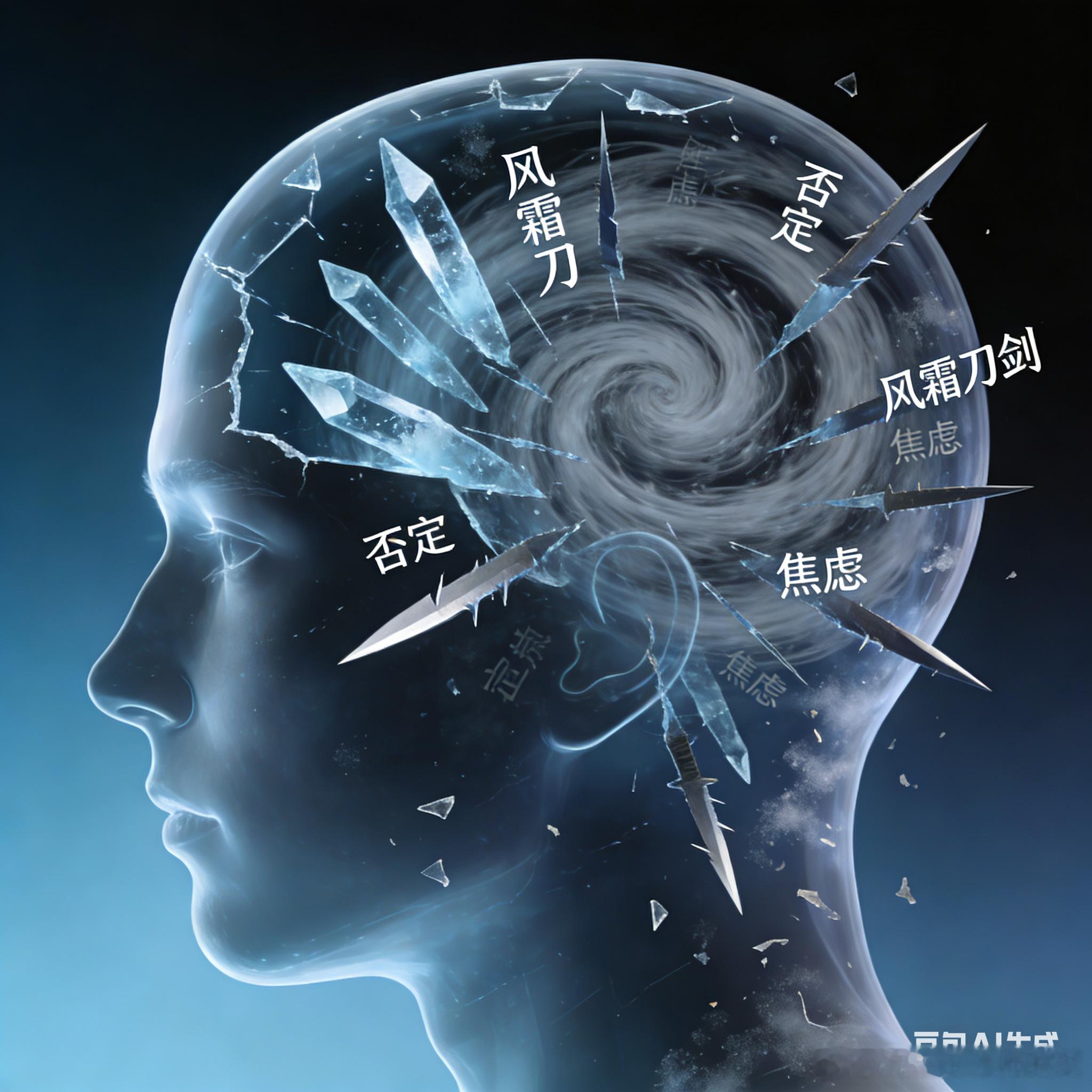 人的头脑里的风霜刀剑，每天都在杀害自己，这就是：焦虑，否定，不仅否定自己也否定他