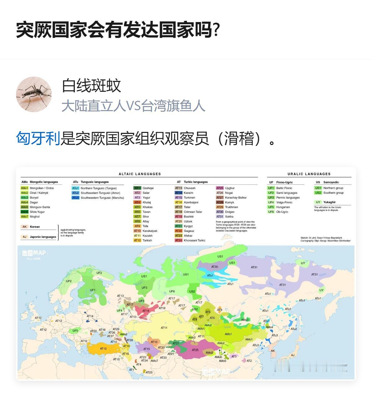 突厥国家组织的观察员国匈牙利，常被用来讨论该组织成员里是否会出现发达国家的话题。