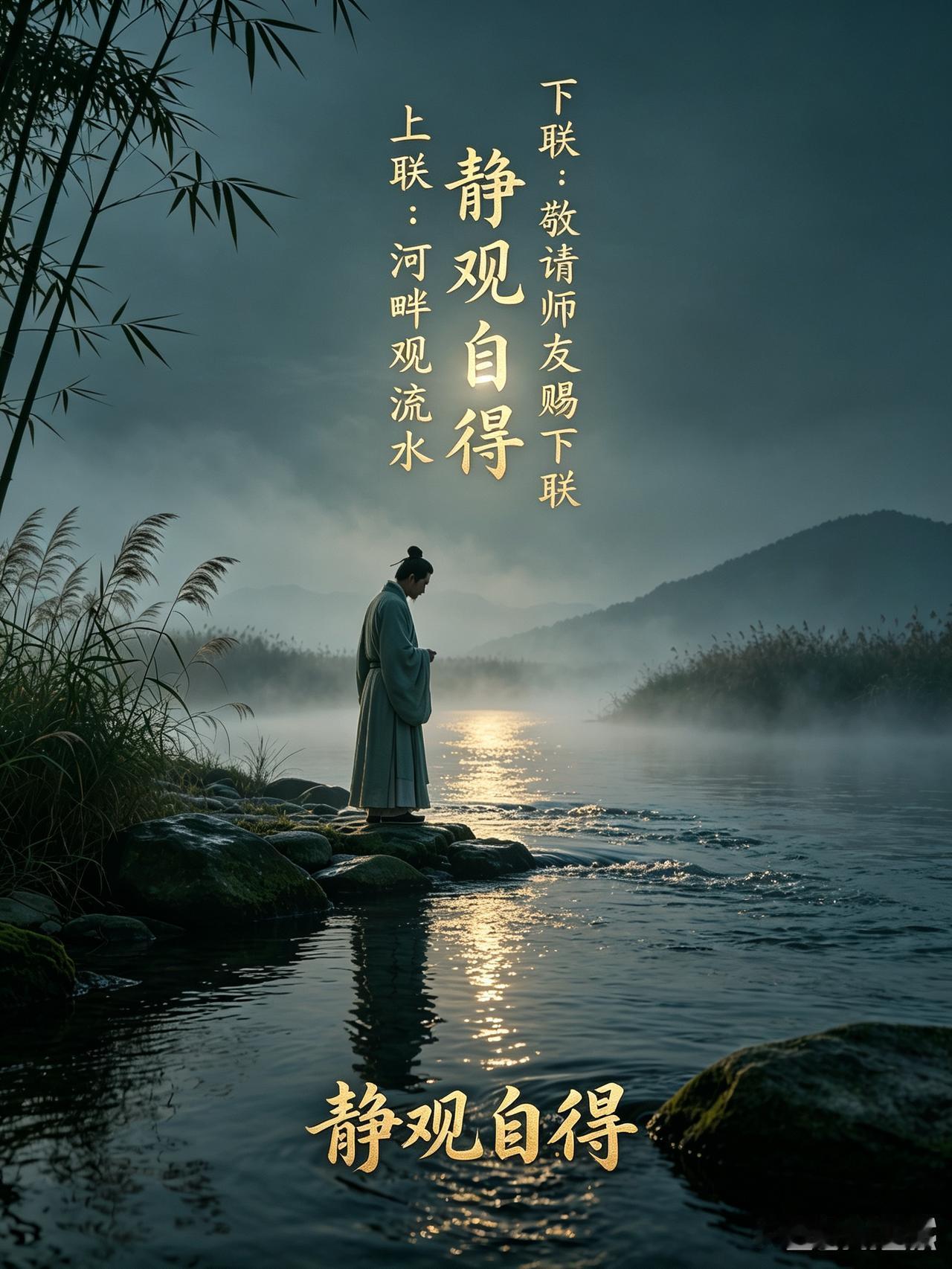 闲来散步河畔，静静望着流水缓缓淌走，烦心事跟着水波一同散去。放空身心，舒缓疲惫，
