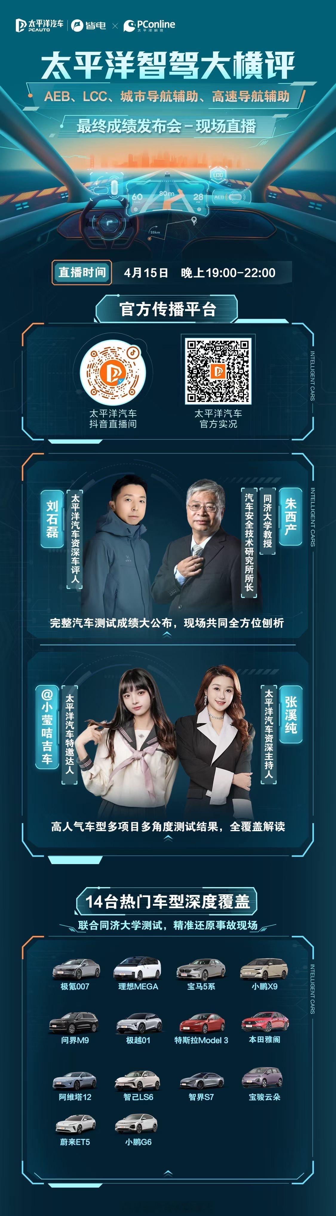 受邀参与了几日前的PCauto智驾大横评，基本上聚齐了中国车市智能网联汽车的顶流
