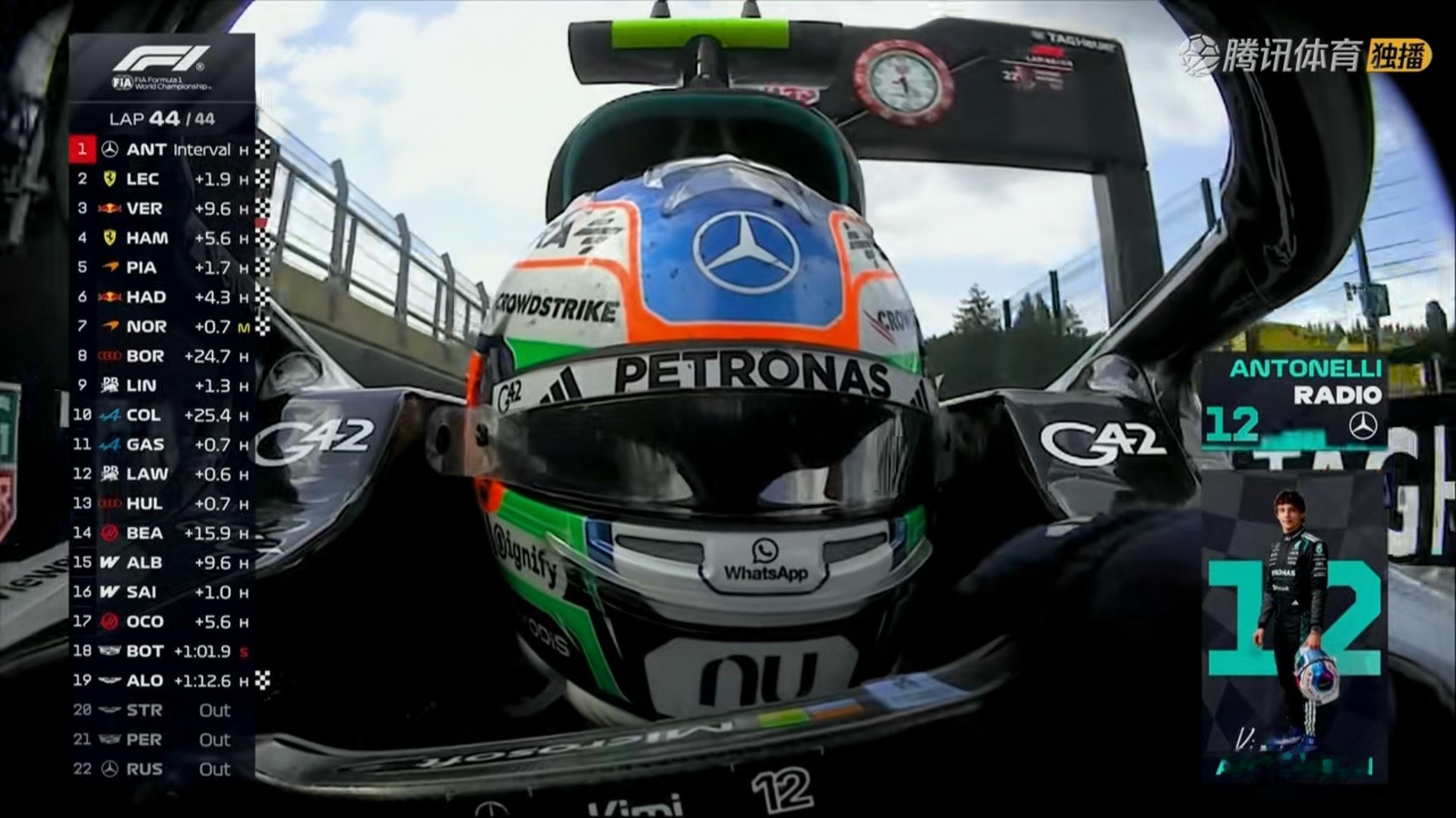 2026f1比利时大奖赛 Pole to win咯！小kimi现在明显就是车快人