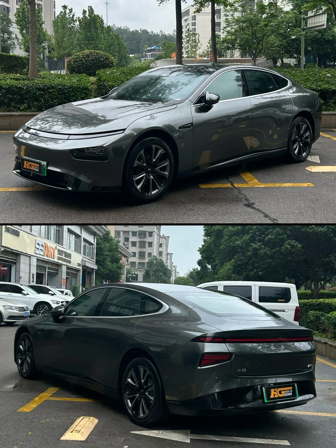 小鹏P7📍超亮金属砂金石绿