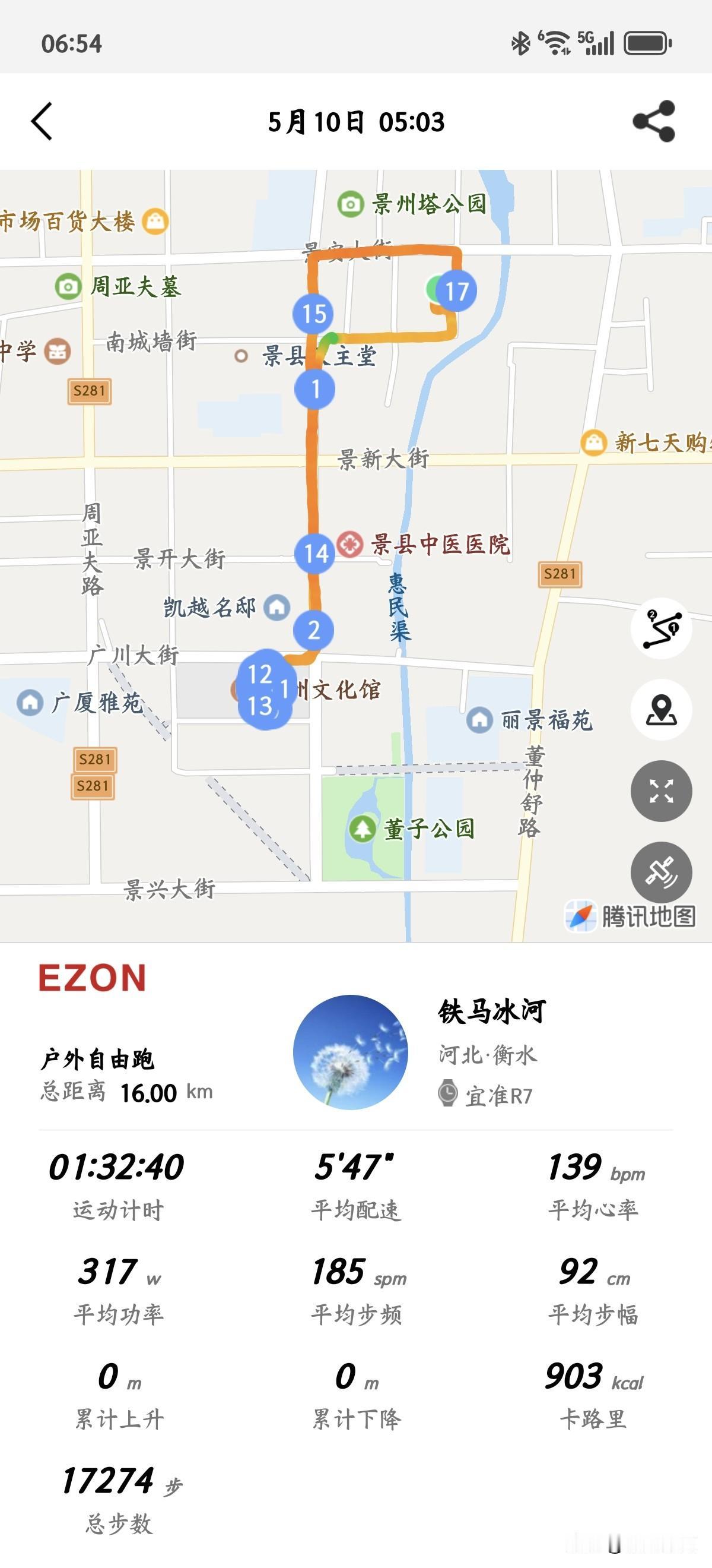 好久没有参加团跑了，为了表示诚意，我直接跑向广场，结果到了那里只有战友几个人在那