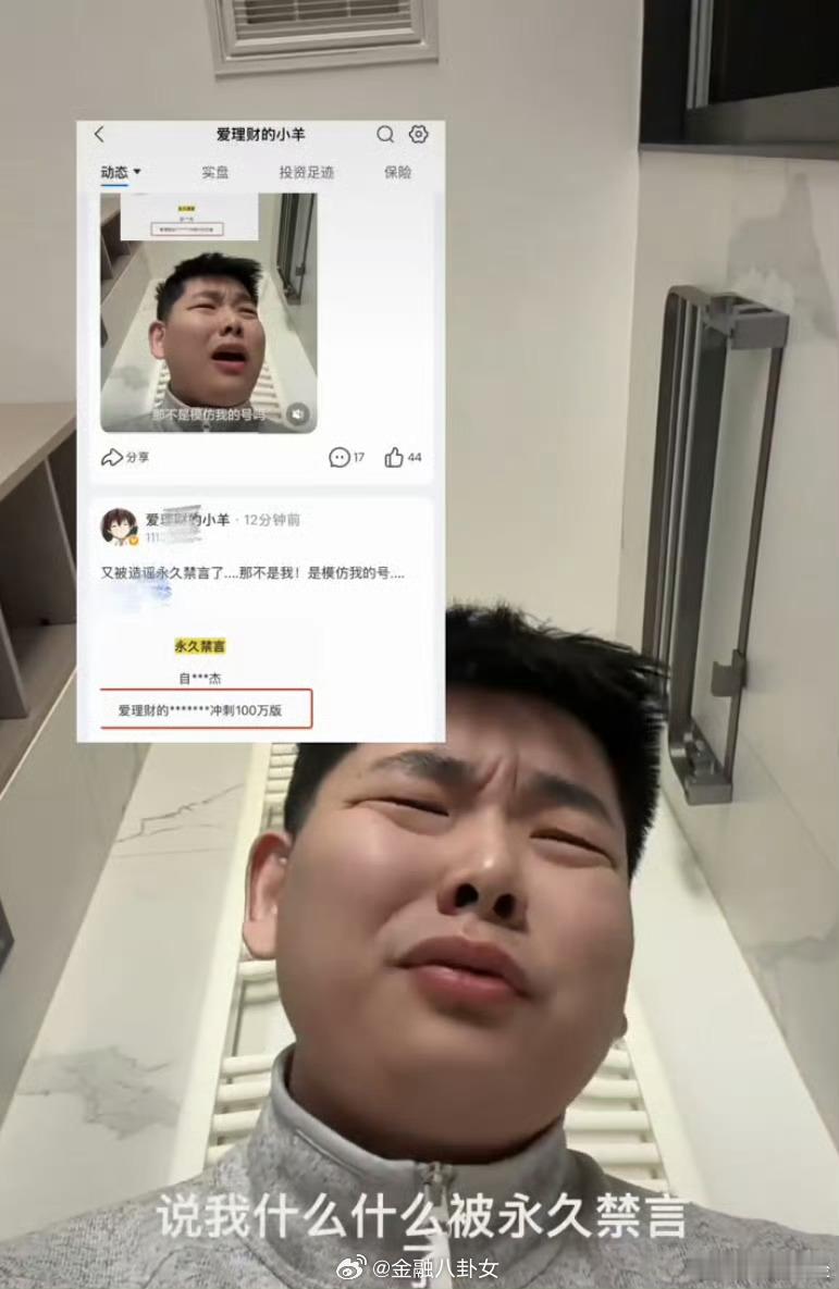 “爱理财的小羊”，抖音大号、小号，被禁言。被禁言与违规带货德邦基金有关