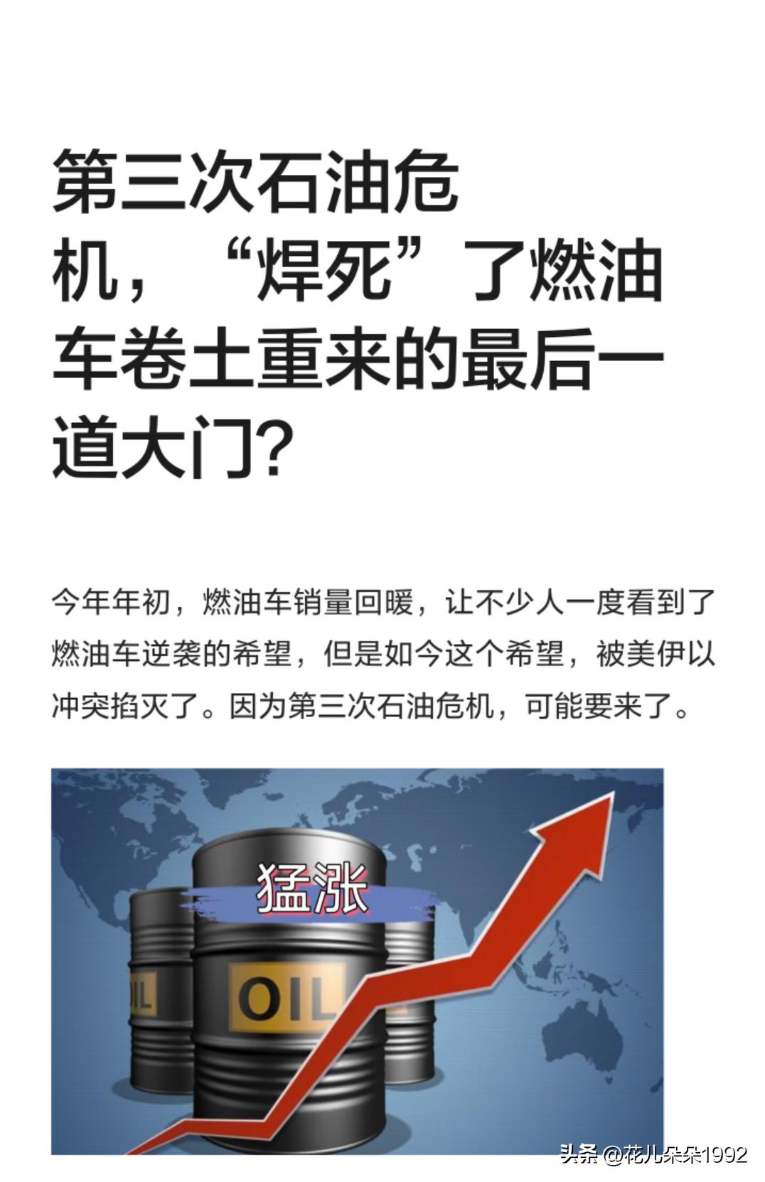 石油危机对发展中国家的威胁更大，他们抵御风险的能力更弱。世界进入电气化时代将不可