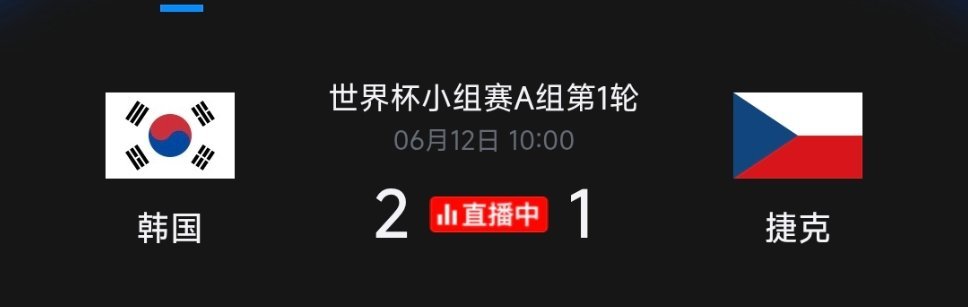 韩国vs捷克捷克险些再下一城，韩国门将神勇扑救化解危机，赛场场面十分精彩，目前进