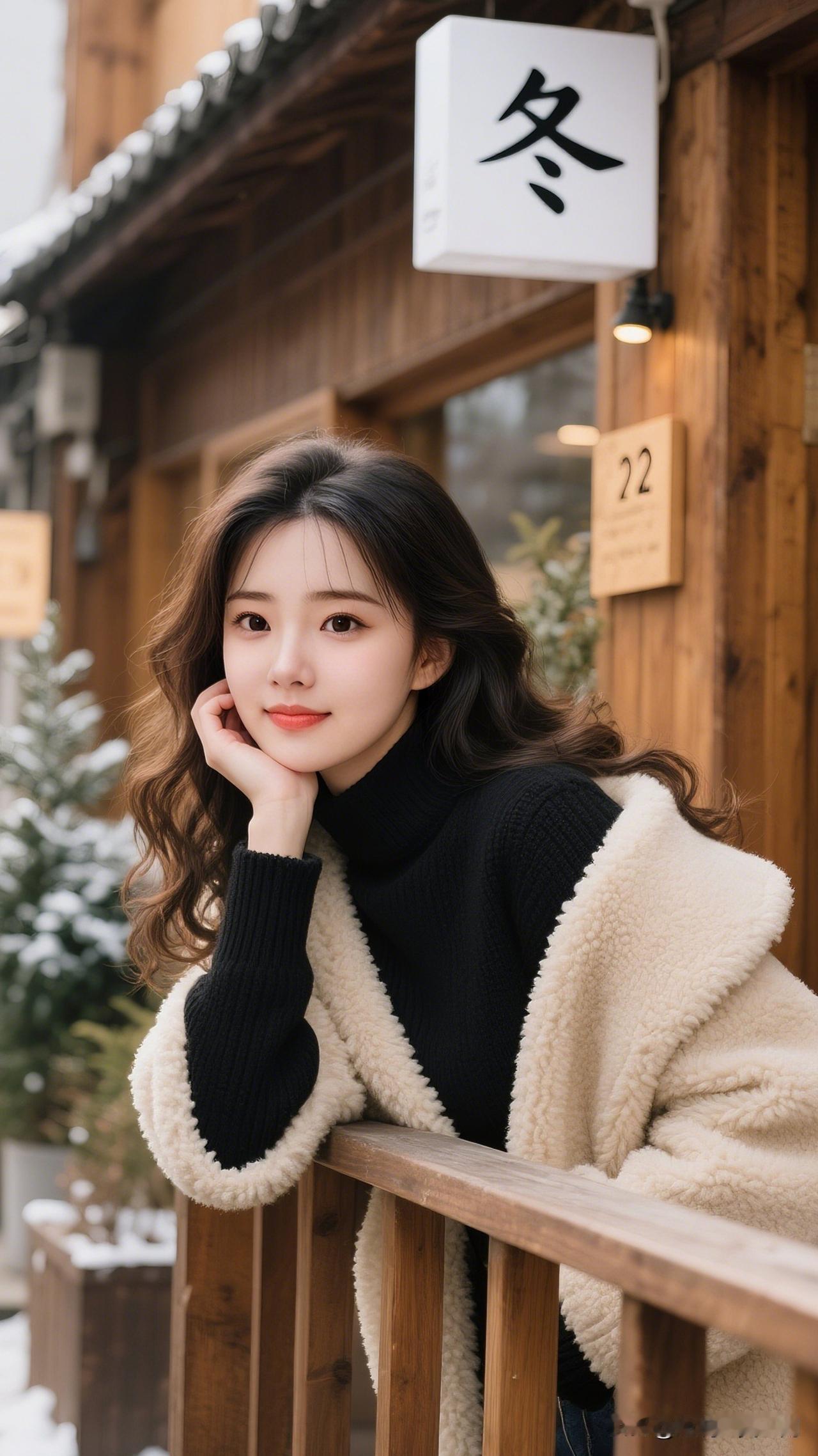 冬日暖阳下，美人倚栏思。什么样的女人算自然美 冬日暖阳下，少女倚栏微笑，温暖如初