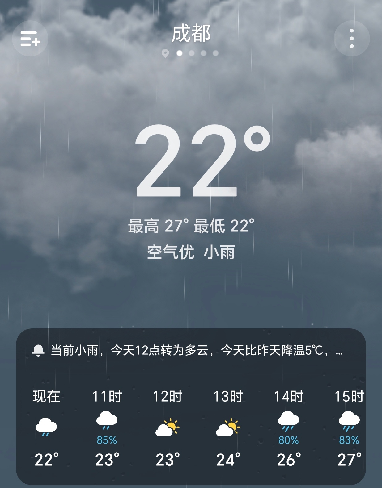 【早安成都】今天是6月20日，星期六，农历五月初六，成都阴雨，22-27°C。今