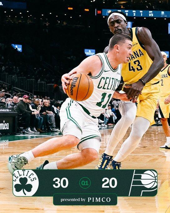 首节比赛结束，我们暂时以30-20领先步行者波士顿凯尔特人 ｜Different