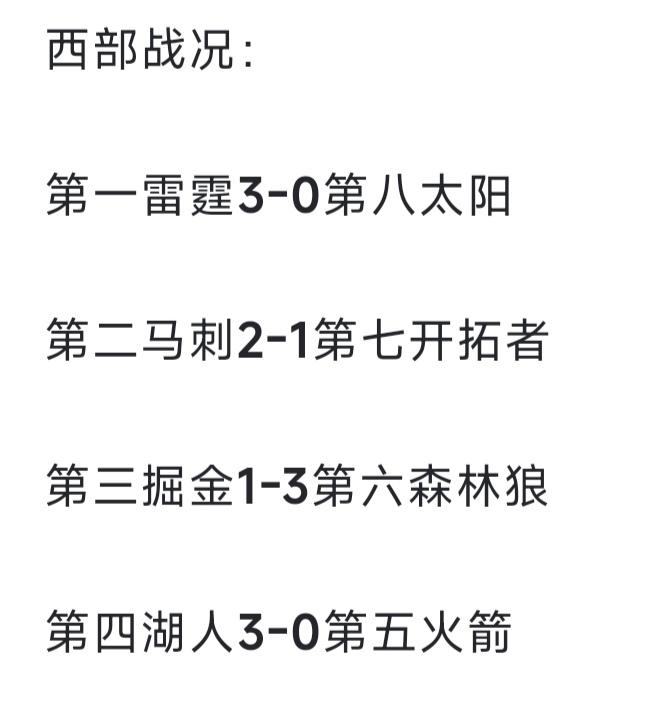 西部球队全伤了，只有雷霆教练，老天爷钦定的总冠军！

西部第二马刺，上一场文班亚
