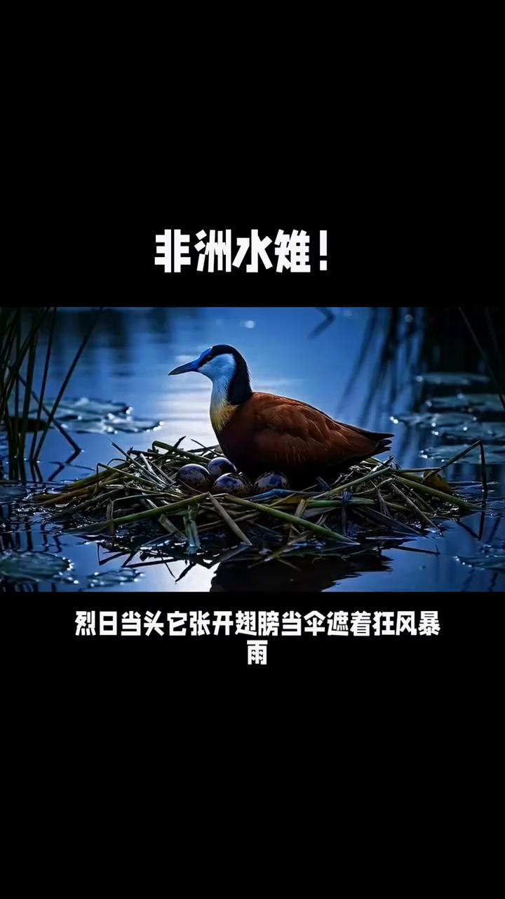 非洲水雉。
注意看，这小家伙站在荷叶上像踩了轻功似的危险，一来嗖的就能在水面滑行