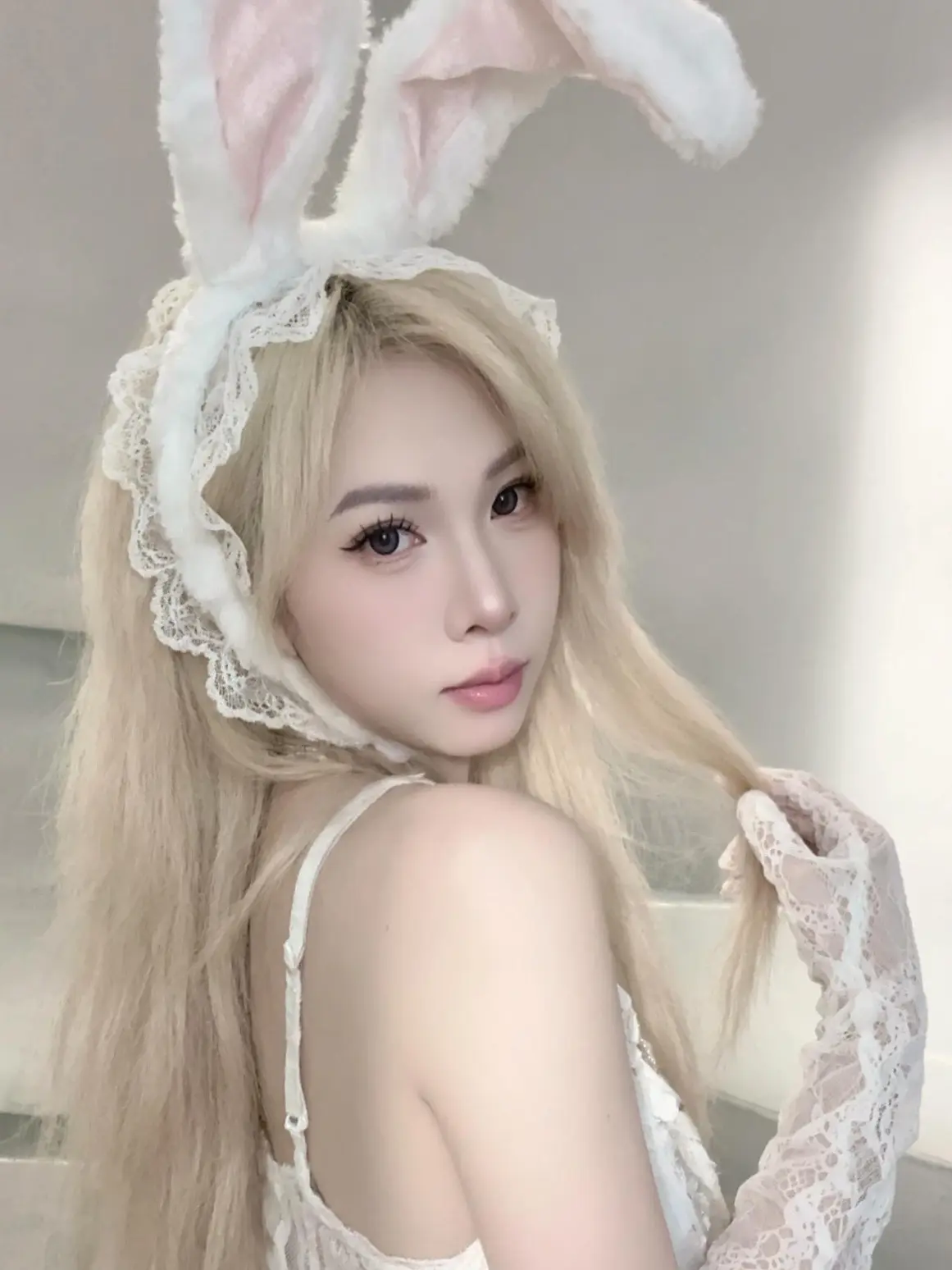 兔子妆 甜妹小白花穿搭 水蜜桃味女孩 纯欲白兔 甜御双修