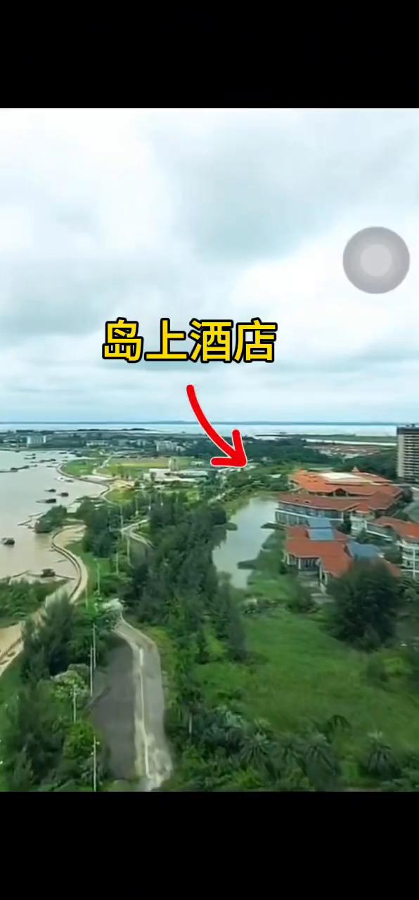 平陆运河入海口，钦州沙井岛。
北部湾大桥西端，平陆运河右岸，岛上酒店，沙井岛核心